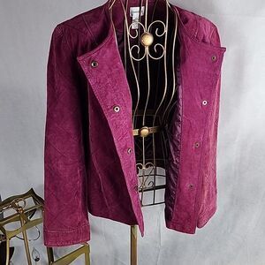 Plum Suede Jacket Chicos Size 1